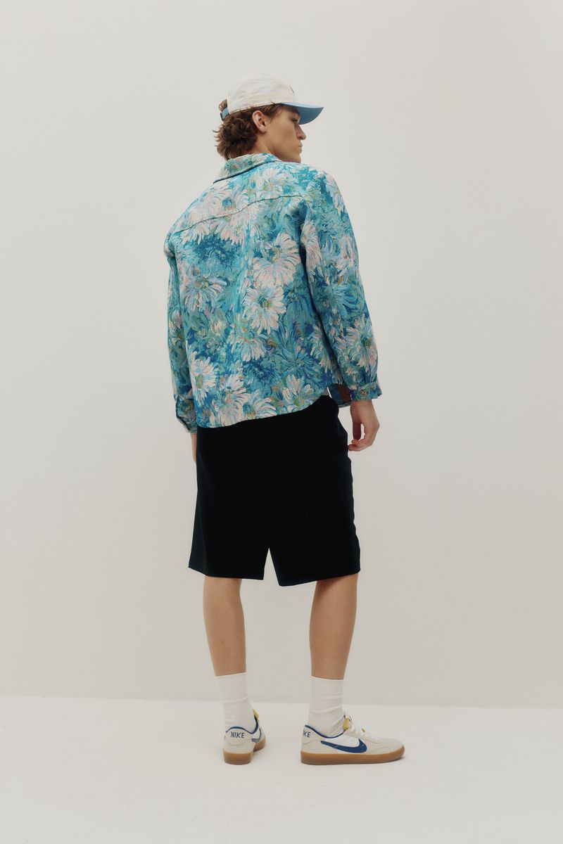 Kuwalla Floral Watercolor Tapestry Shirt