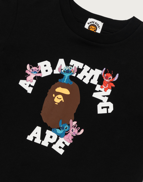 BAPE X DISNEY STITCH AND FRIENDS COLLEGE TEE KIDS