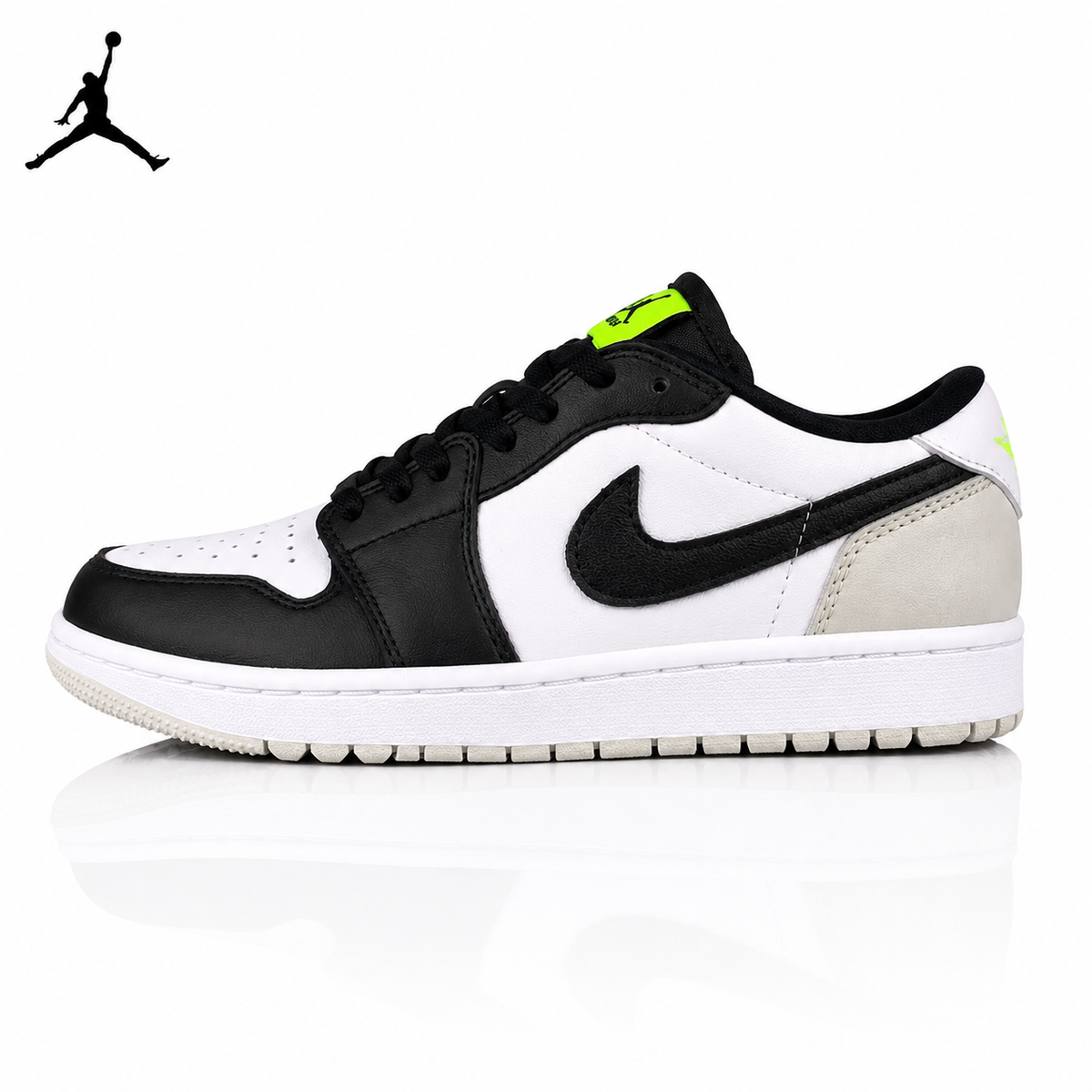 Air Jordan 1 Low Golf Black/White/Neon Green Unisex Sneakers DD9315-108