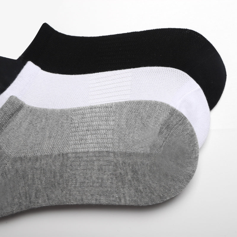 Solid color thin boat socks