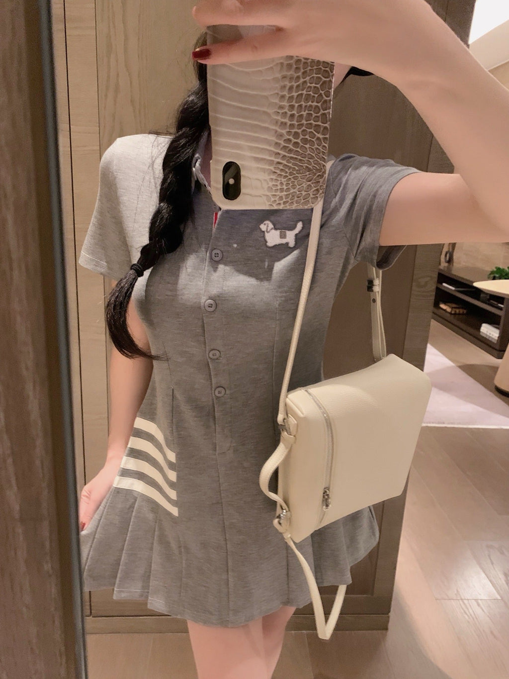 Women's 4-Bar Polo Mini Dress | Thom Browne