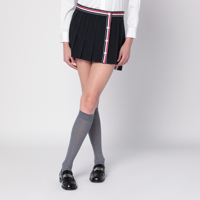 Women's Grosgrain-Trim Pleated Mini Skirt | Thom Browne