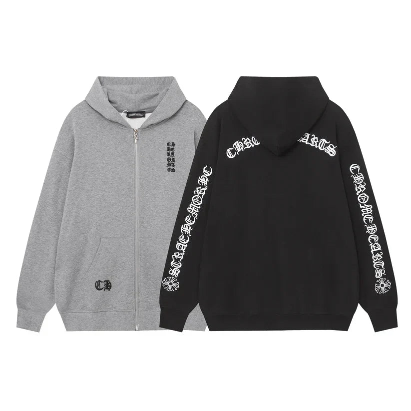 Chrome Hearts Script Logo Classic Zip Up Hoodie 9811