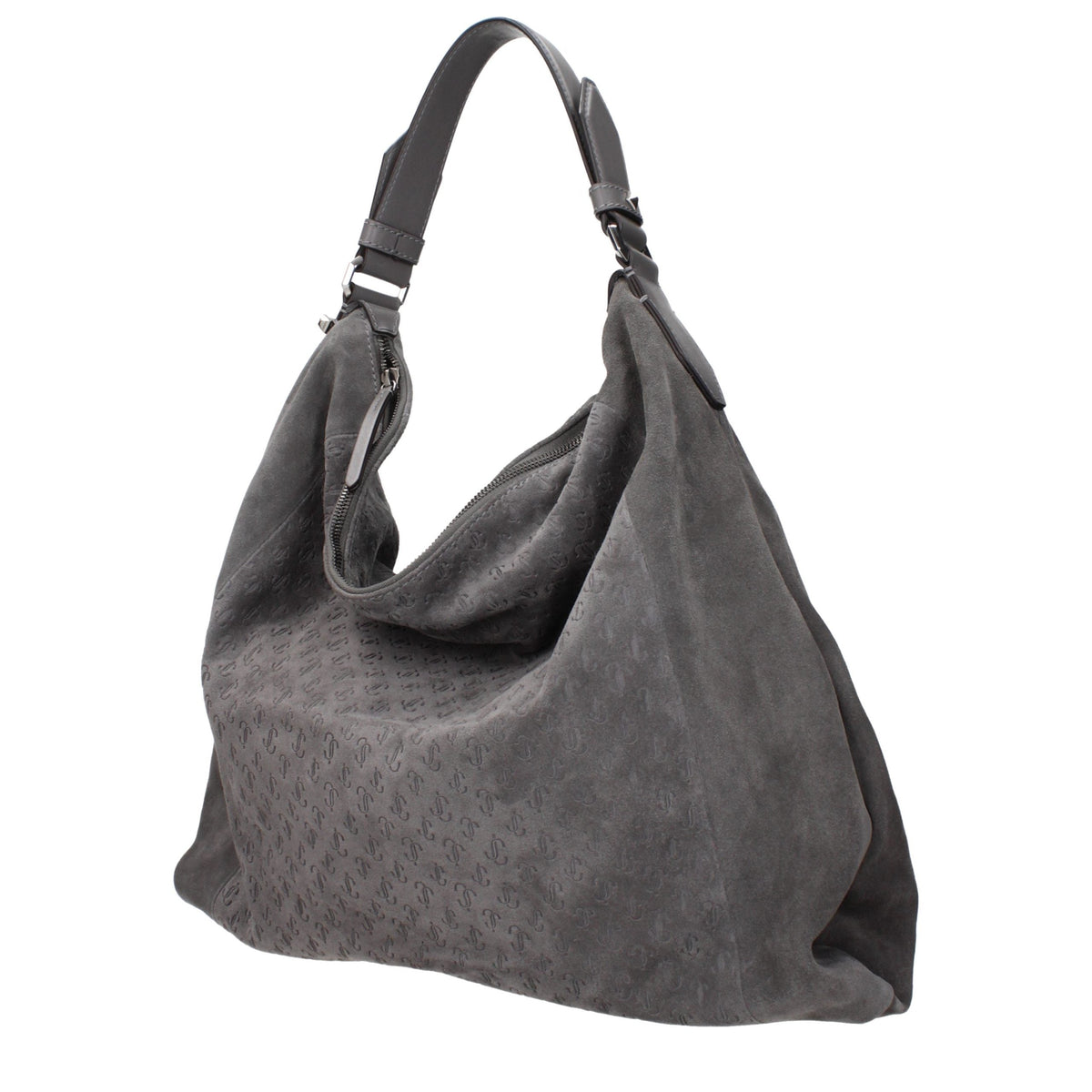 Gray Suede Shoulder Bag