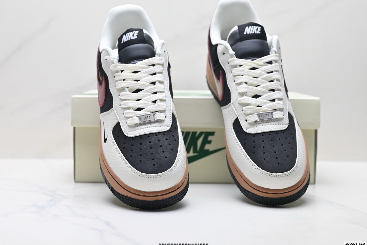 Nike Air Force 1 '07 LV8 Multi-Graphic Low-Top Sneakers – Black/Burgundy