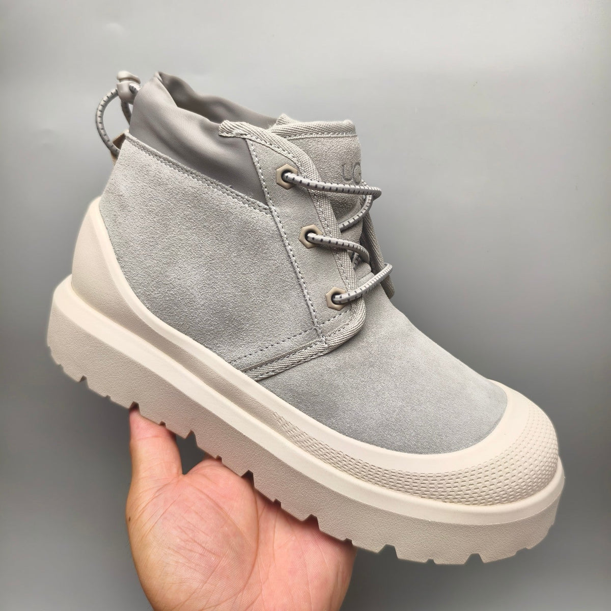 Light Grey High-Top Trendy Casual Sneakers — New Arrival | In Stock
