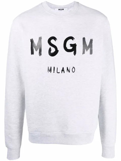MSGM logo-print crew neck sweatshirt