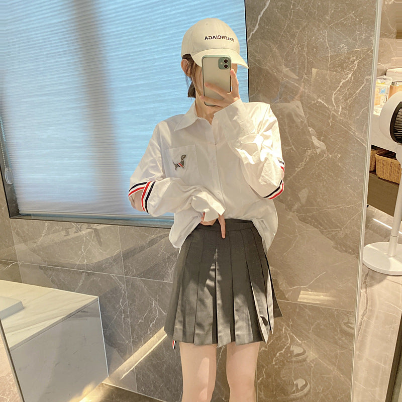 Thom Browne Women's Double Sleeve Label Shirt