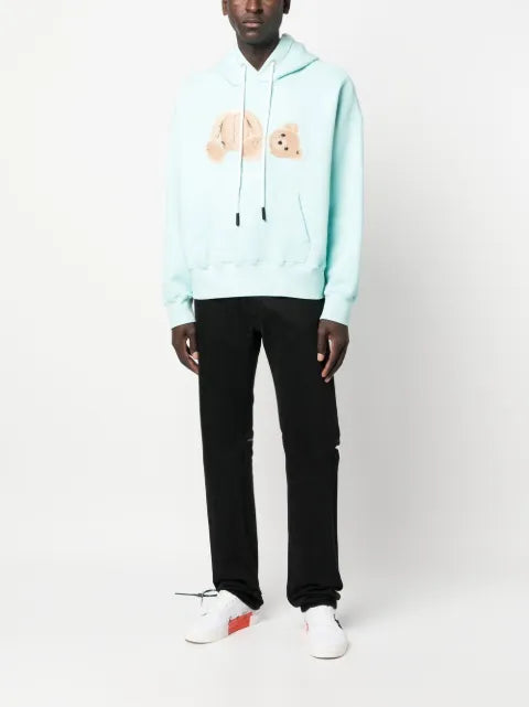 Palm Angels Bear-print organic cotton hoodie