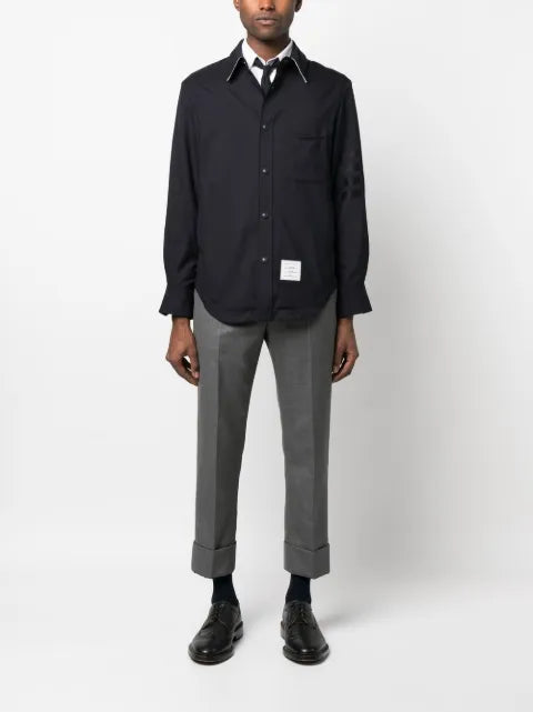 Thom Browne plain weave 4-Bar shirt jacket