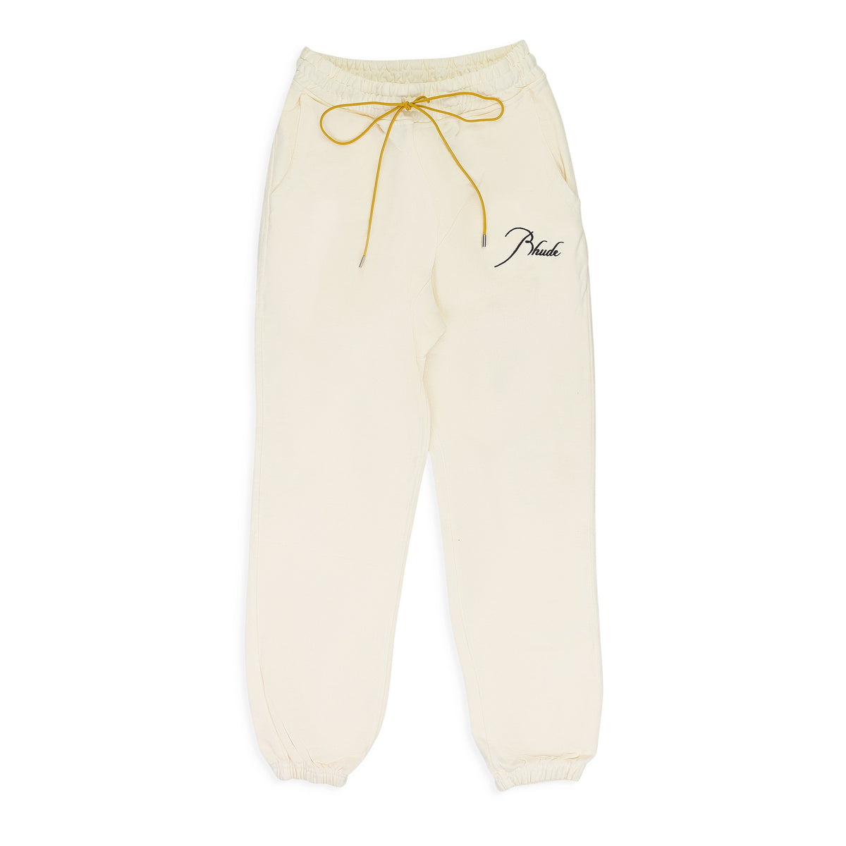 White Script Logo Terry Sweatpants