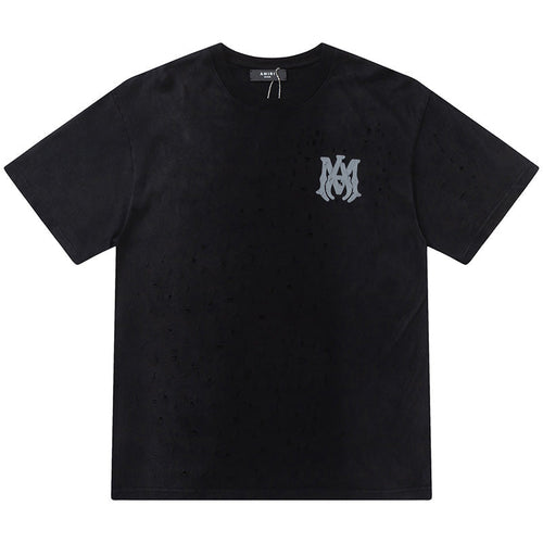 AMIRI M.A. Core Logo Broken Hole T-Shirt | Black & White