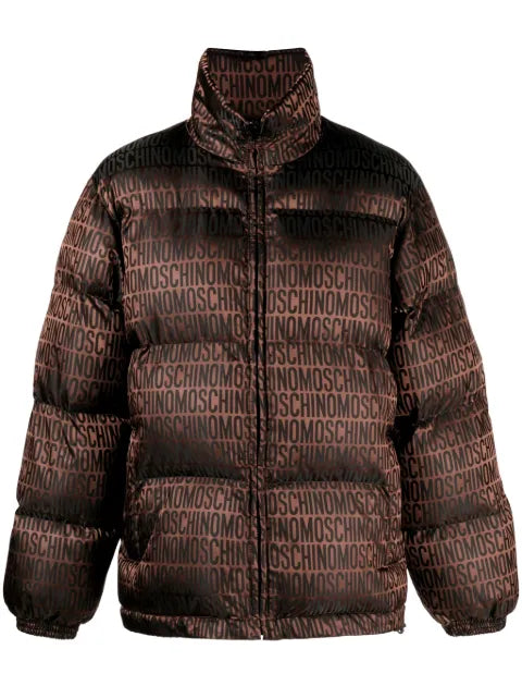 Moschino monogram-pattern puffer jacket