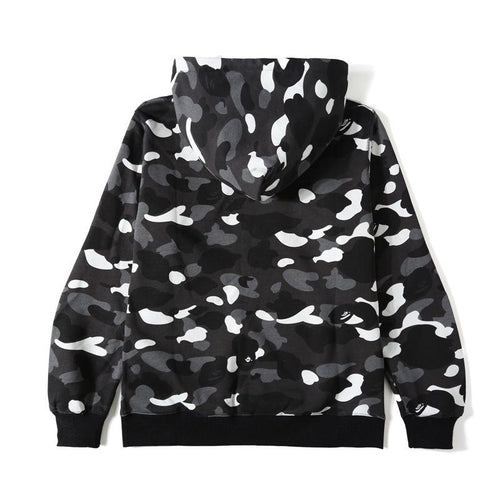 Bathing Ape Hoodie Shark Camouflage Luminous Embroidered Hoodie Hip Hop Men's and Women's Hoodie Coat