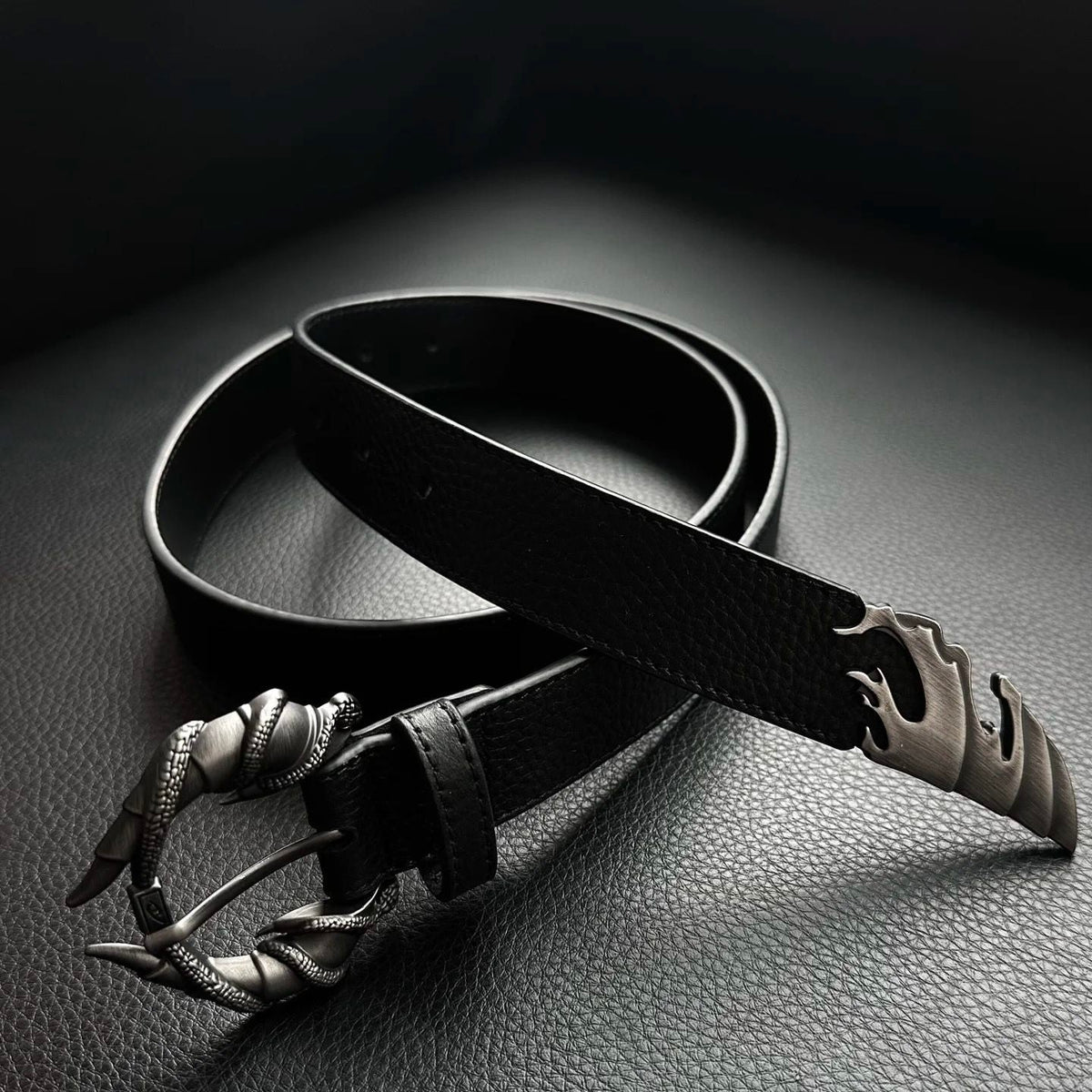 Catsstac Dragon Claw Metal Buckle Full Grain Leather Belt 2.8cm Unisex