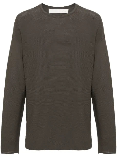 Isabel Benenato rolled-trim cotton jumper