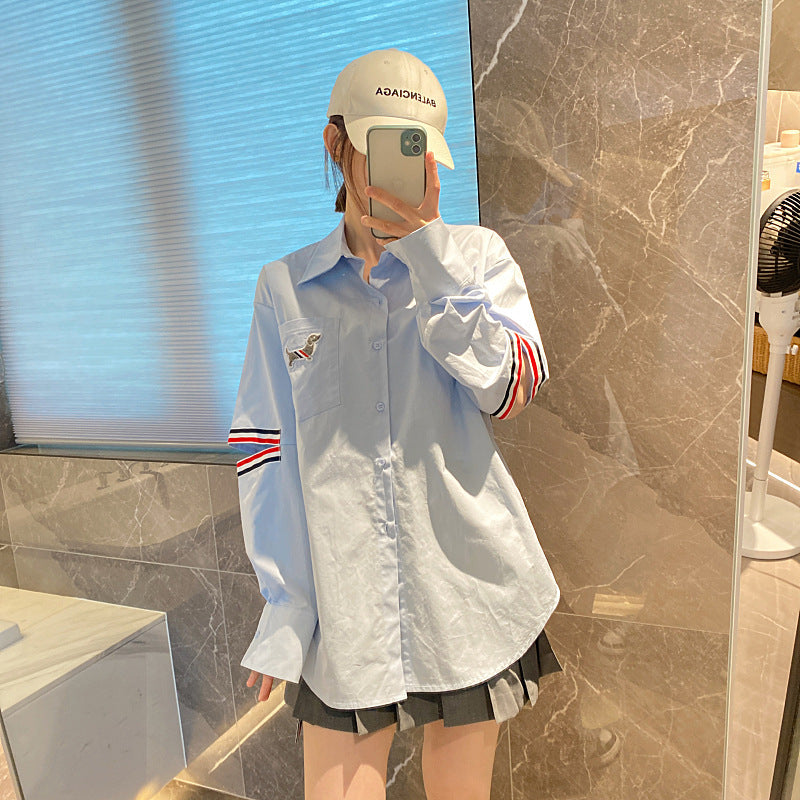 Thom Browne Women's Double Sleeve Label Shirt