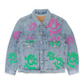 Light Wash Pink & Green Bstroy Denim Jacket