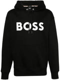 BOSS logo-print cotton hoodie
