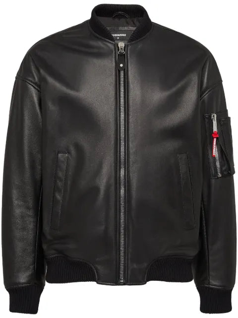 DSQUARED2 leather bomber jacket