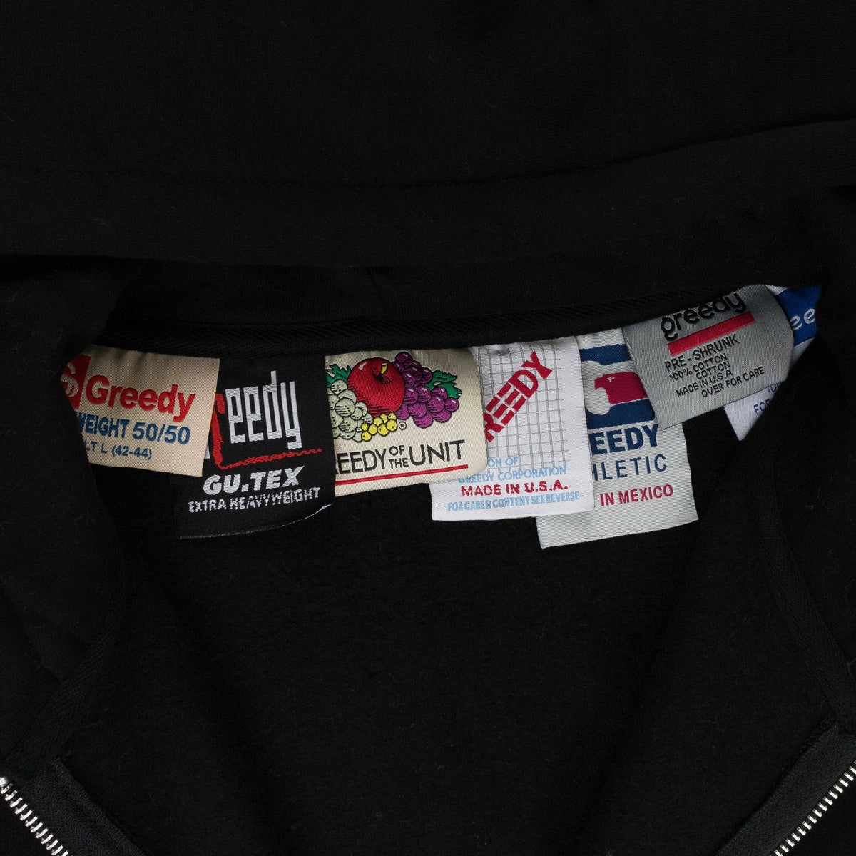 MULTI TAG BLACK HOODIE