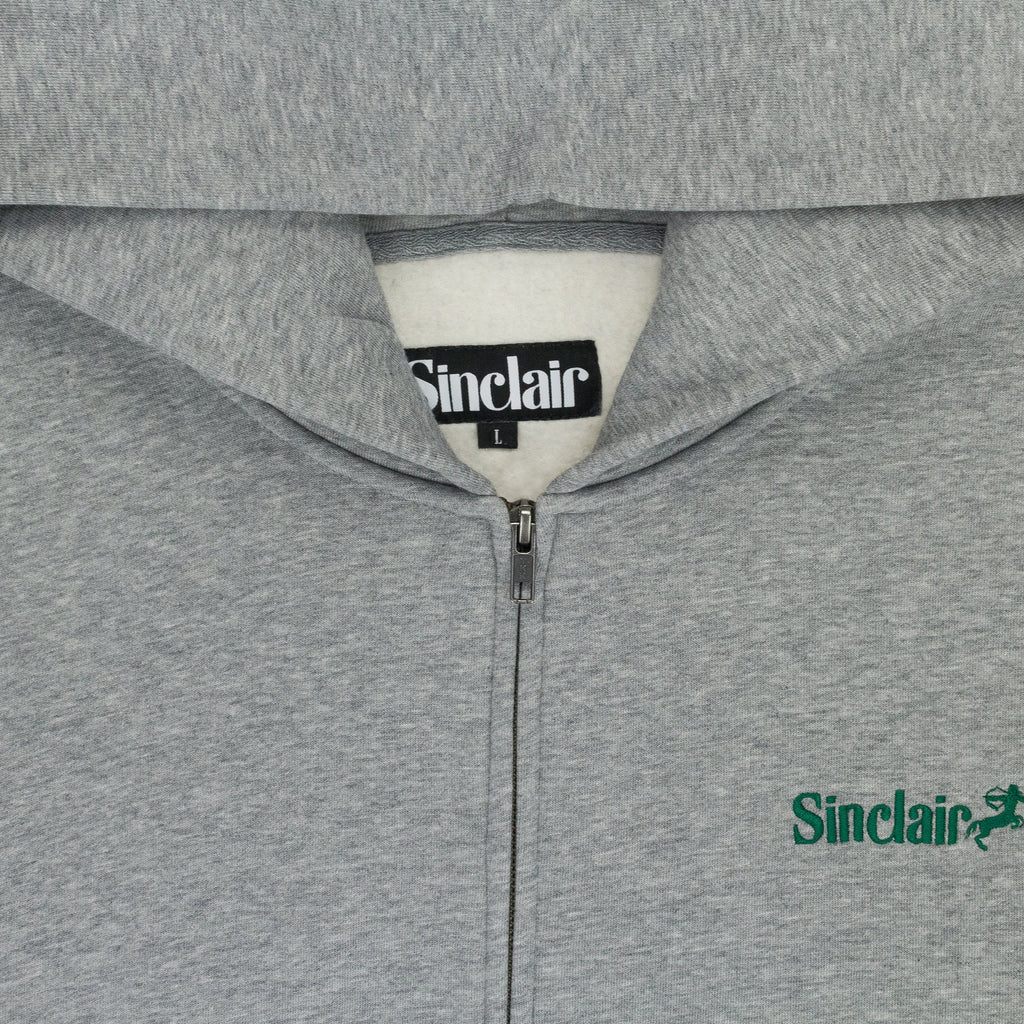 HEATHER GREY ZIP UP ESSENTIAL HOODIE