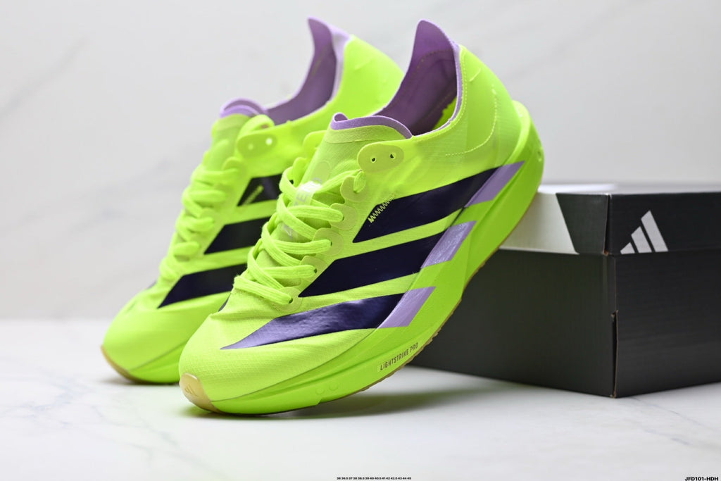 Adidas K81801650 Unisex Running Shoes - 2 Colorways incl. Purple/Beige & Neon Green/Purple