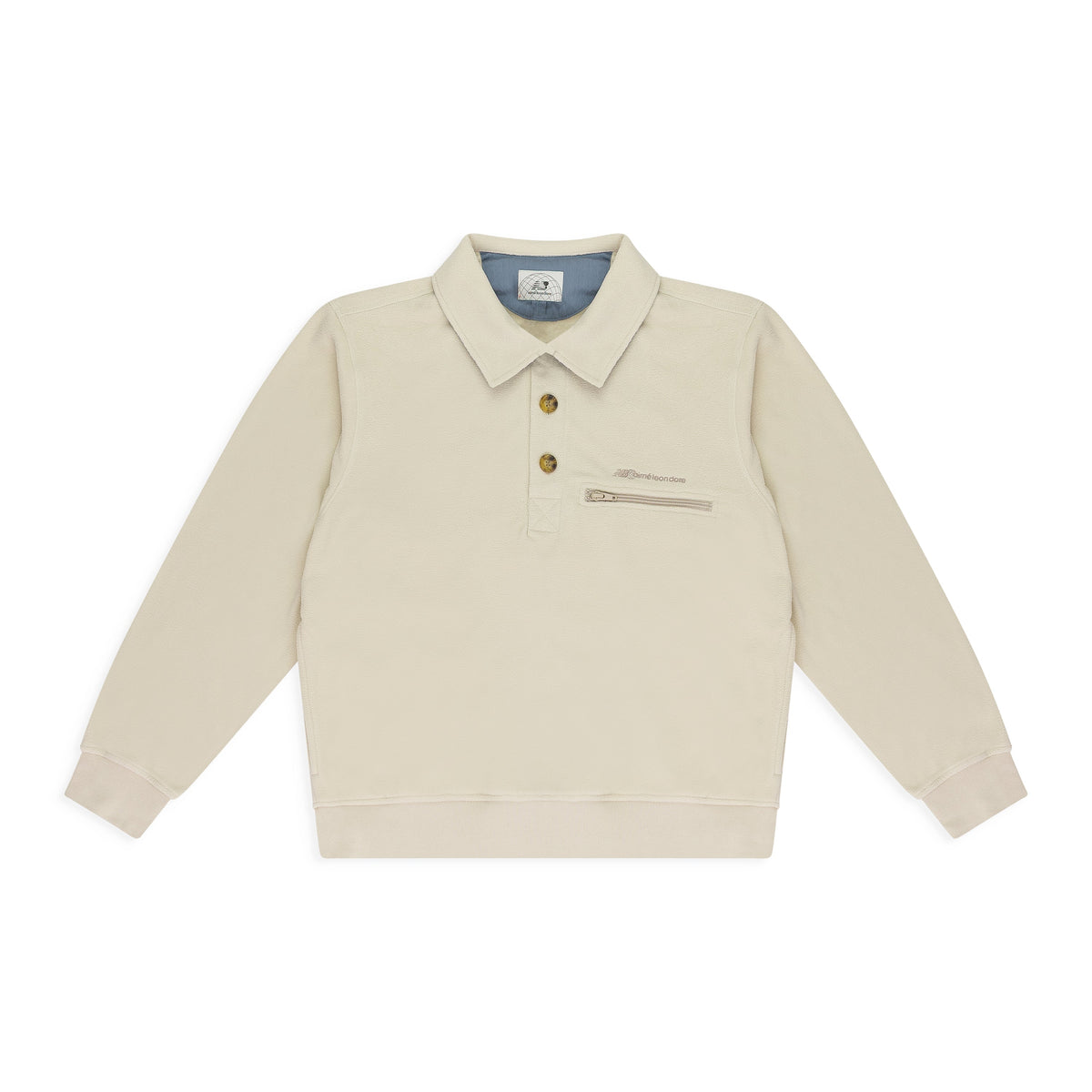 WHITE NEW BALANCE FLEECE POPOVER WORK JACKET
