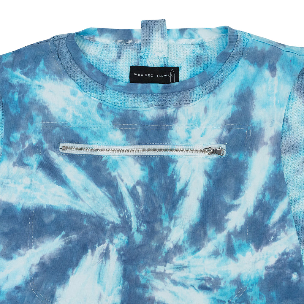 INDIGO LAYERED JERSEY BUTTON-DOWN SHIRT