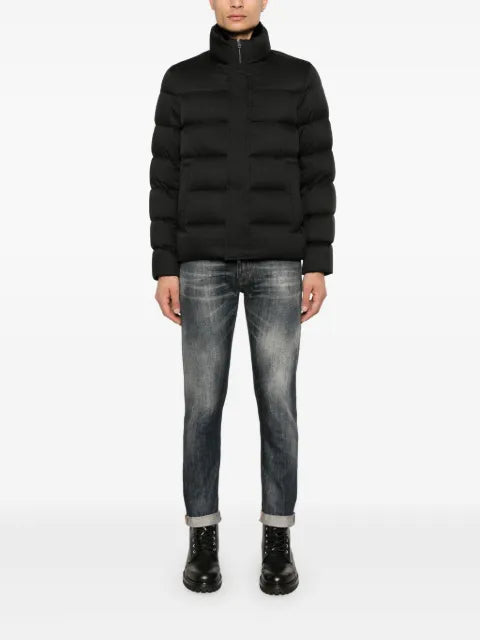 Herno faux-fur trim bomber jacket