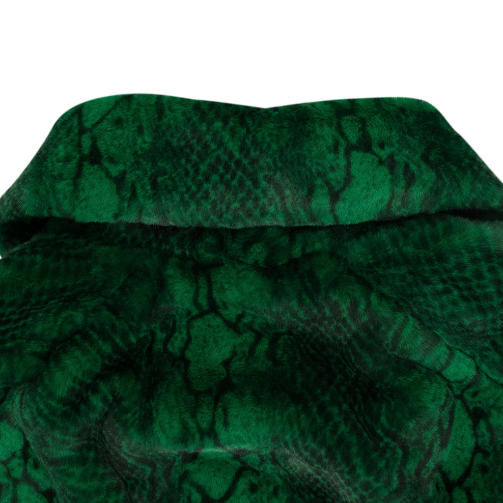 Green Snake Faux Fur Coat