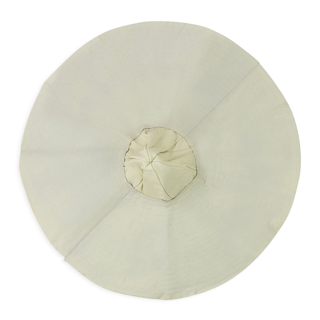 WHITE LEATHER SUNHAT BASEBALL CAP
