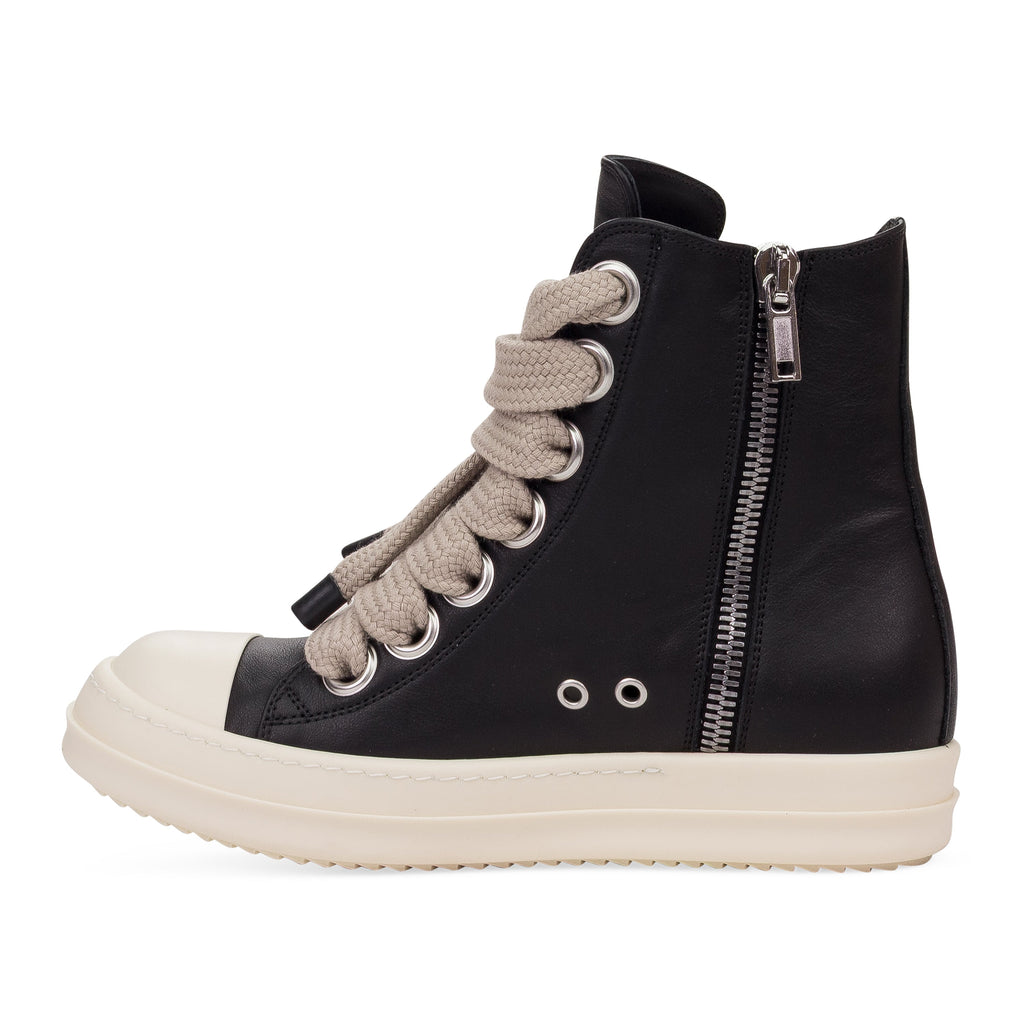 Black Leather Jumbolace Sneaker