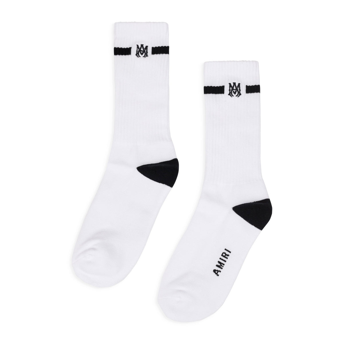 Black/White MA Embroidery Patch Socks