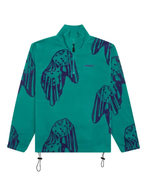 Awake NY Dice-print fleece quarter-zip sweatshirt