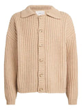 COMMAS Stadium fisherman's-knit "Beige" cardigan