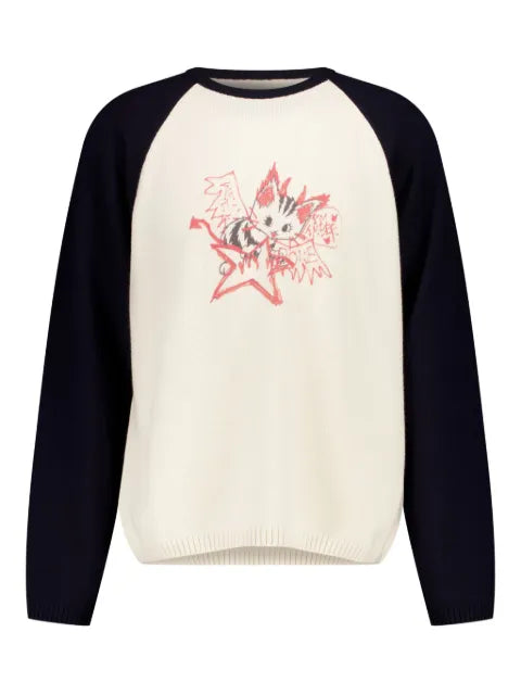 We11done two-tone design sweater