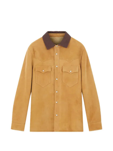 Fortela leather shirt jacket