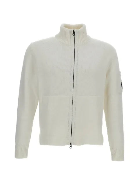 C.P. Company logo-detail zip-up cardigan