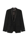 Karl Lagerfeld satin-trim buttoned blazer