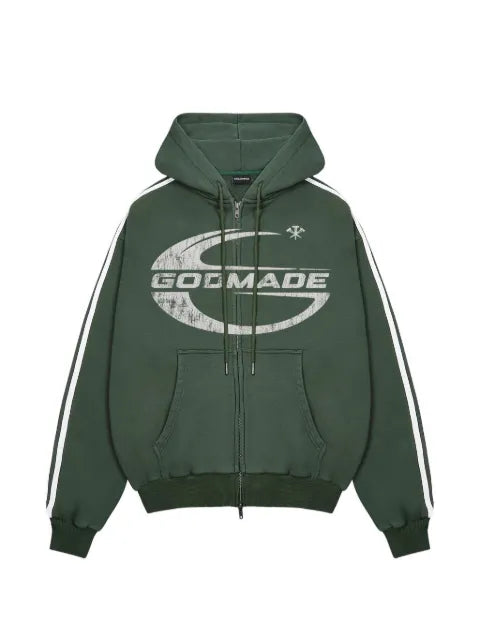 GODMADE Imperial logo-print side-stripe hoodie