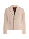 Manière De Voir Silas in beige tailored cropped blazer
