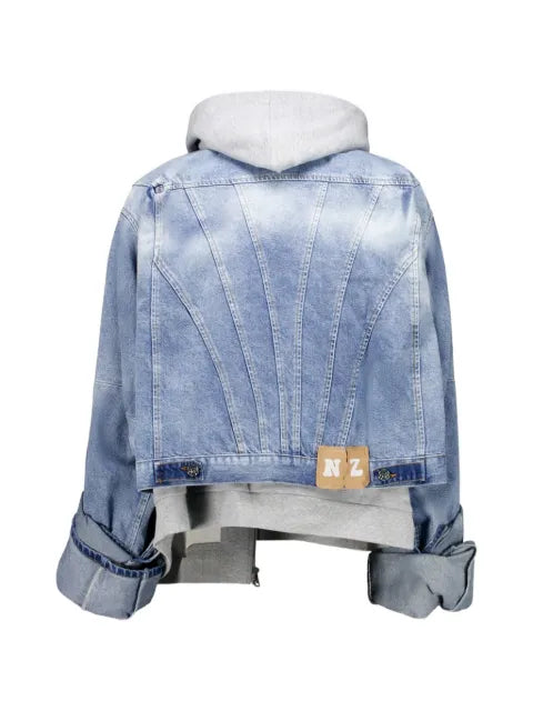 Natasha Zinko multi-layer hooded denim jacket