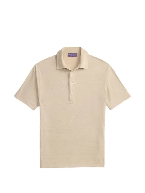 Ralph Lauren Purple Label embroidered linen polo shirt
