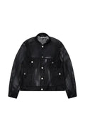 Black Comme Des Garçons mesh trucker jacket