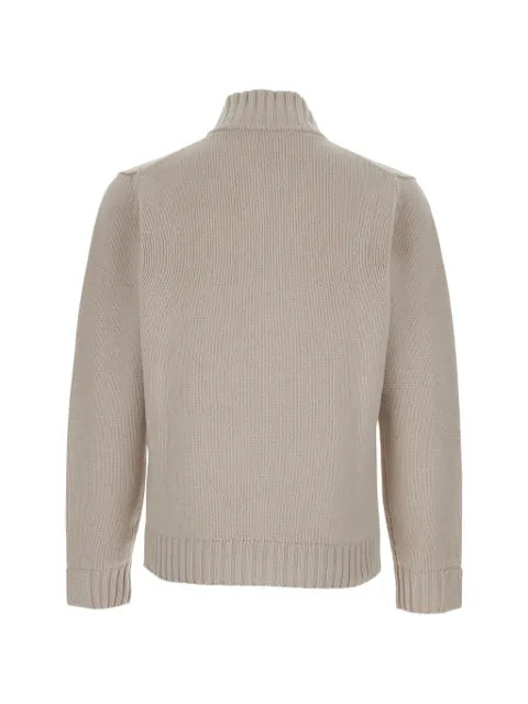 Kangra zip-up ribbed-trim cardigan