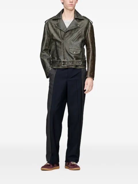 Maison Margiela Distressed leather biker jacket