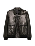 SERGIO MORETTI FIRENZE grainy-leather jacket