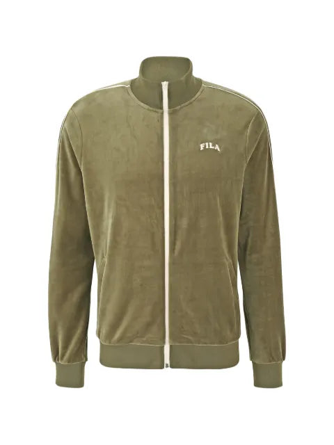 Fila velour-textured side-stripe sweater