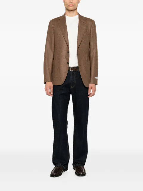 Canali single-breasted notched-lapels blazer